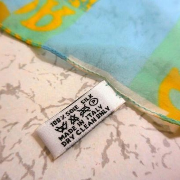 Dior Blue Gold Green Trotter Print Logo Silk Scarf - Picture 6 of 7